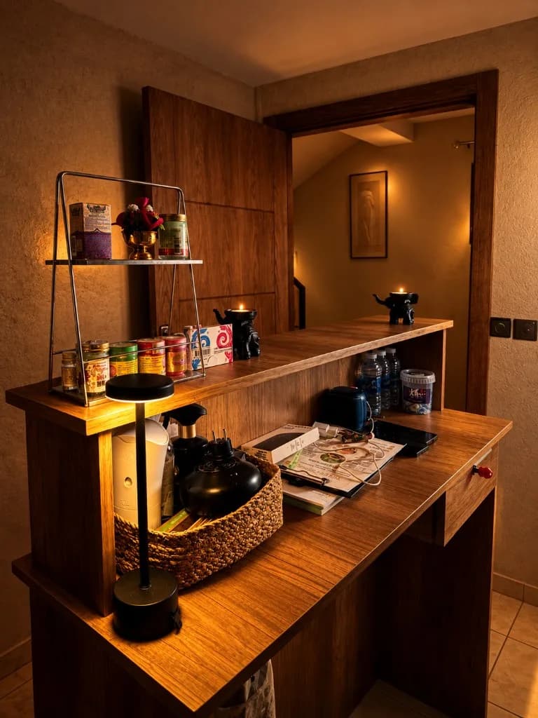 Reception counter with Thai balms and herbal products